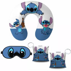 Kit Conforto Stitch  Almofada de Pescoço + Tapa Olho + brinde | Aventura de Criança™