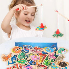 Jogo de Pesca Magnético de Madeira Montessori | Aventura de Criança™